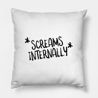 Screaming Internally Inside Thoughts Pillow