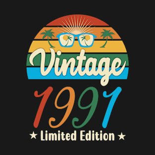 Vintage Retro Limited Edition 1991 Birthday Gift T-Shirt