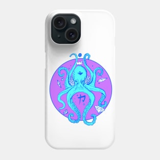 Blue Crown Octopus Phone Case