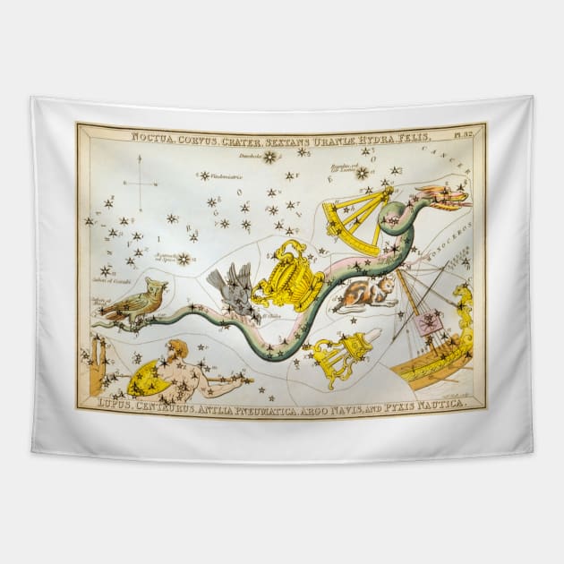 antique sky map for travelers Tapestry by MiRaFoto