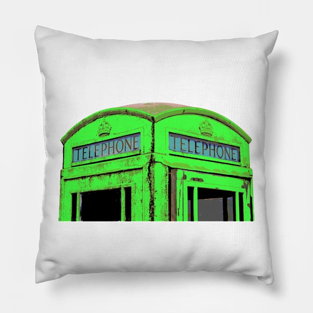 Green Phone Box Pillow by Jane Braat