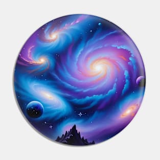 Starry Night Whispers: Digital Art Print Pin