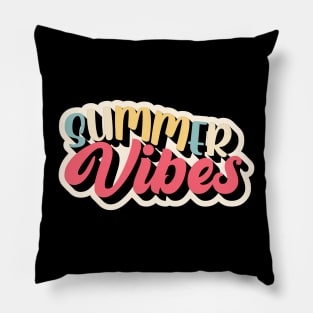 Retro Summer vibes vintage summer time design Pillow