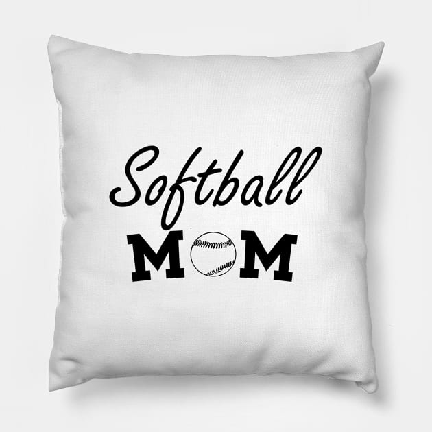 Softball Mom, Sports Mom, Softball, Mom, Mama, Biggest Fan, Gift for Mom Pillow by FashionDesignz