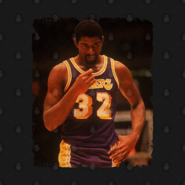 Magic Johnson /// Magic Johnson Vintage Design Of Basketball /// 70s by Statman Sports