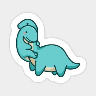 Cute T-rex hugging Long Neck Dinosaur Magnet