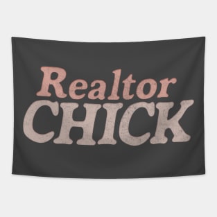 Realtor Chick // Retro Style Real Estate Typography Design Tapestry