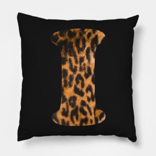 Letter I leopard print Pillow