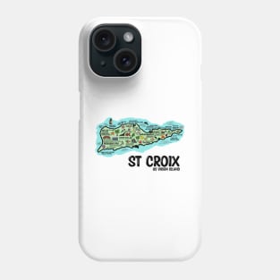 St Croix Map Art Phone Case