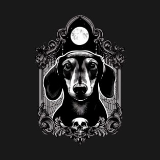 Moon & Skull - Doxie's Portrait T-Shirt