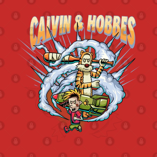 parody war calvin and hobbes carrying rocket by inhistime5783