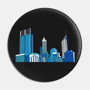 Blue Perth Skyline Pin