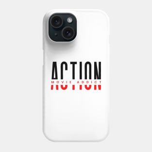 Action movies addict red and black typography design Phone Case