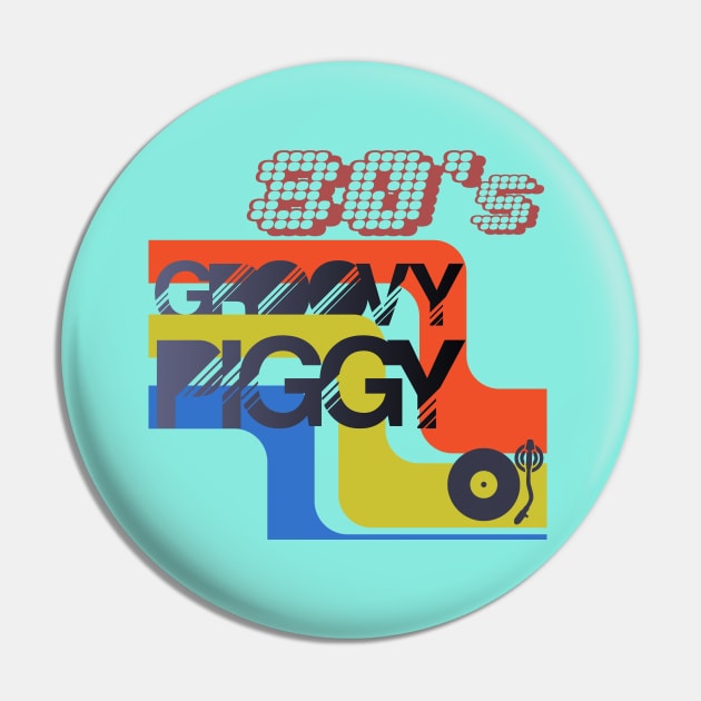 80's Groovy Piggy Pin by KinkPigs