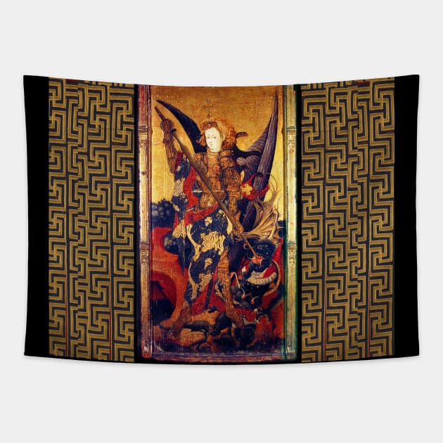 St. Michael Archangel Vanquishing the Devil as Medieval Knight