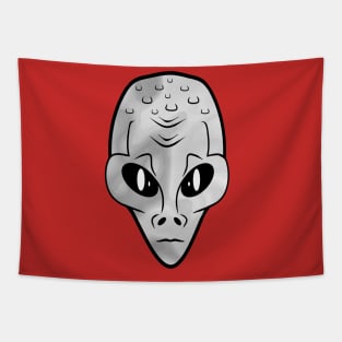 GREY Alien Head Tapestry