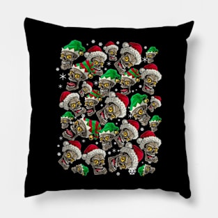 Christmas Skull Santa Skulls Xmas Pillow