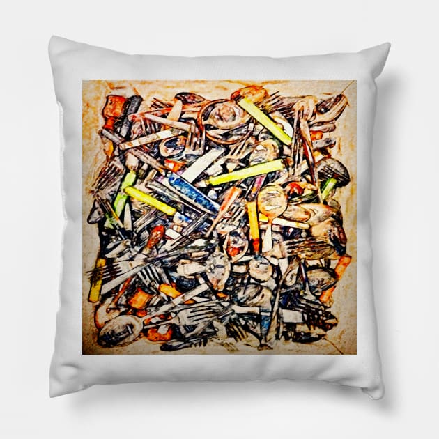 Knives and Forks Pillow by markross