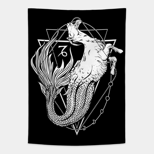 Mermaid goat / Capricorn Tapestry by Von Kowen