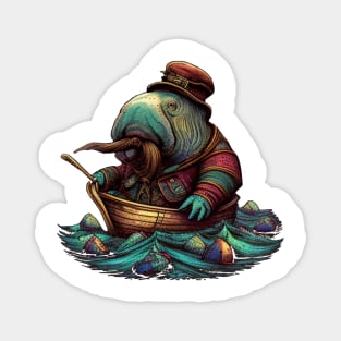 Animal Humor - Sailing Walrus Magnet