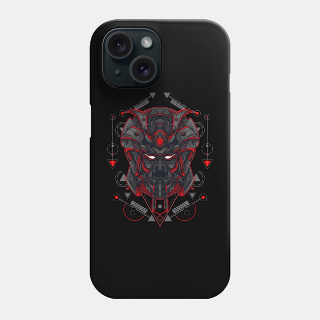 Samurai head 2 - Sacred Geometry Phone Case by JorgeOrtega88