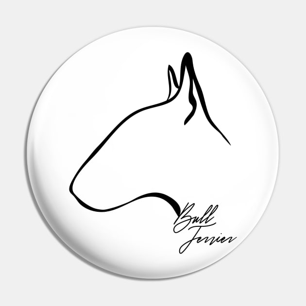 Proud English Bull Terrier profile dog lover gift Pin by wilsigns