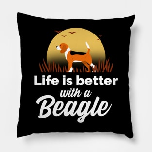 Life is better with a Beagle Pillow