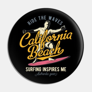 Ride the Waves California summer adventure Pin