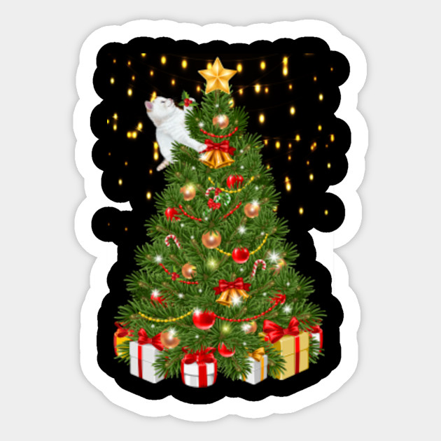 Cat Climbing Christmas Tree Cute Kitten Funny Xmas Gift Funny
