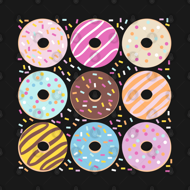 Cute colorful donuts illustration by Yarafantasyart