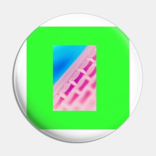 Colorful Pink Key Board with blue background and a green frame. Pin