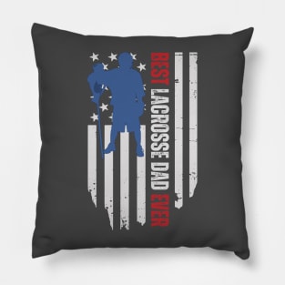 Best Lacrosse dad ever Funny American Flag Lacrosse Player Fathers Day Birthday Gift Pillow