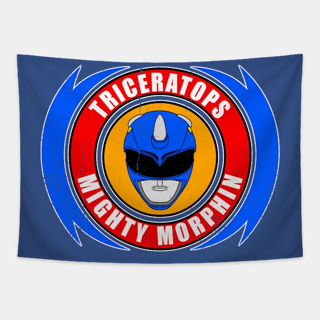 Blue Triceratops Tapestry by nickbeta