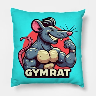 Muscled Gym Rat motivation meme mscot Pillow