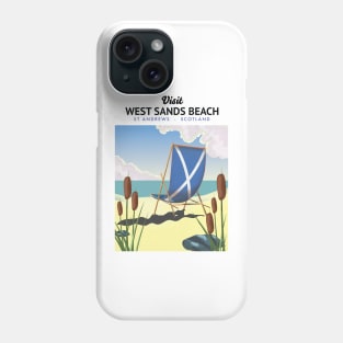 West Sands Beach, St Andrews Scotland beach poster Phone Case