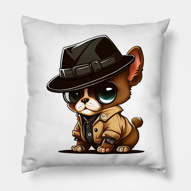 Cute pet, funny pet, boss pet, pirate pet, gangster pet, lovely pet. Pillow by NCT ART