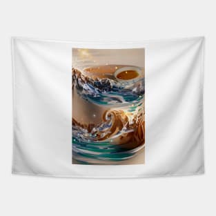 The Coffee teal ocean Stars| Ocean wave vintage Tapestry