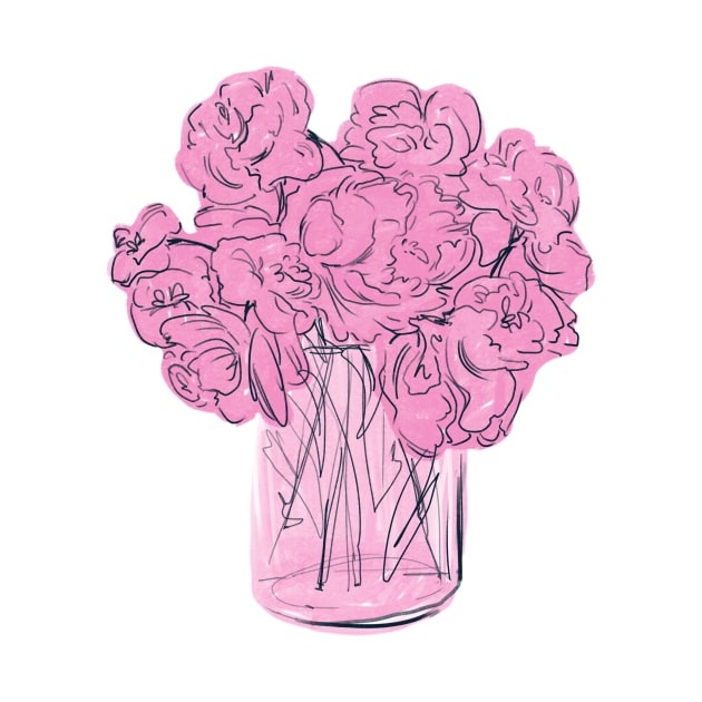 pink bouquet of peonies by k__katia