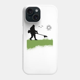 Bigfoot Mowing the Lawn Owner Grass Cutting Funny Sasquatch Phone Case