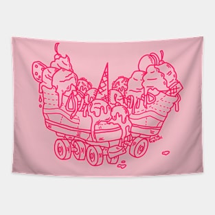 Ice Cream Trux outline back and pocket version Tapestry