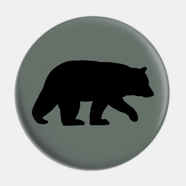 Black Bear Silhouette Pin by Coffee Squirrel