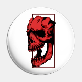 Red Skull Horror Pin