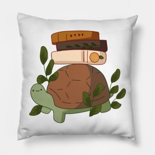 Turtle carrying books Pillow