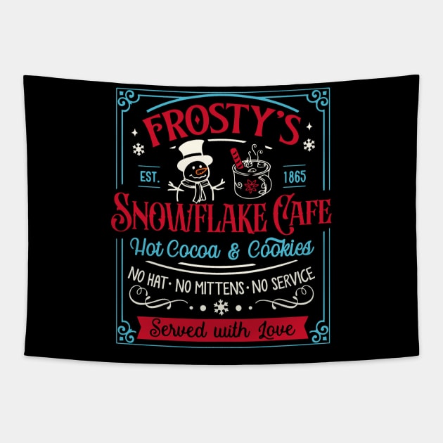 Frosty Snowflake Christmas Embrace the Holiday Snowman Tapestry by Rene	Malitzki1a