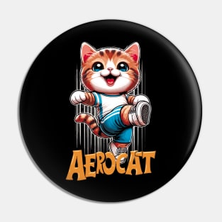 Smiling Aerocat - Fitness Made Fun Pin