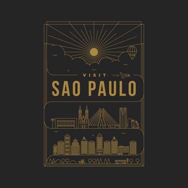 Sao Paulo Minimal Lineal Poster by kursatunsal