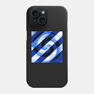 Blue spirals with white and black Phone Case