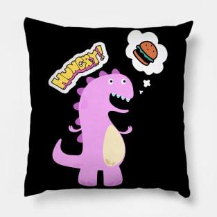 cute hungry dinosaur Pillow