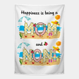 Happiness Is Being A Mom And Noni Summer Beach Happy Mother's Tapestry