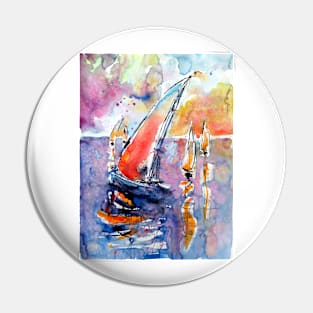 Sailboat at sea Pin